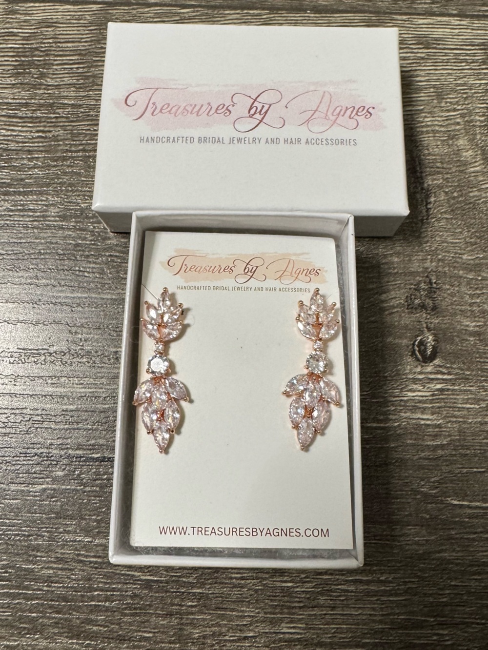Rose Gold Bridal/Formal Earrings with Clear Crystals